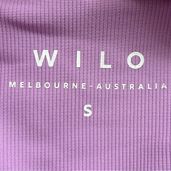Wilo Australian Anthropologie Ribbed Color Block Lilac Top Size Small - Picture 3 of 4